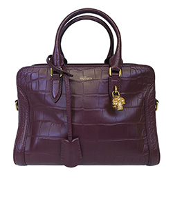 Small Skull Padlock Tote Bordeaux, Leather, Red, 544483.375306, 2